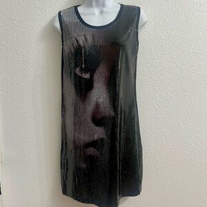 Twiggy Black Sleeveless Graphic Dress